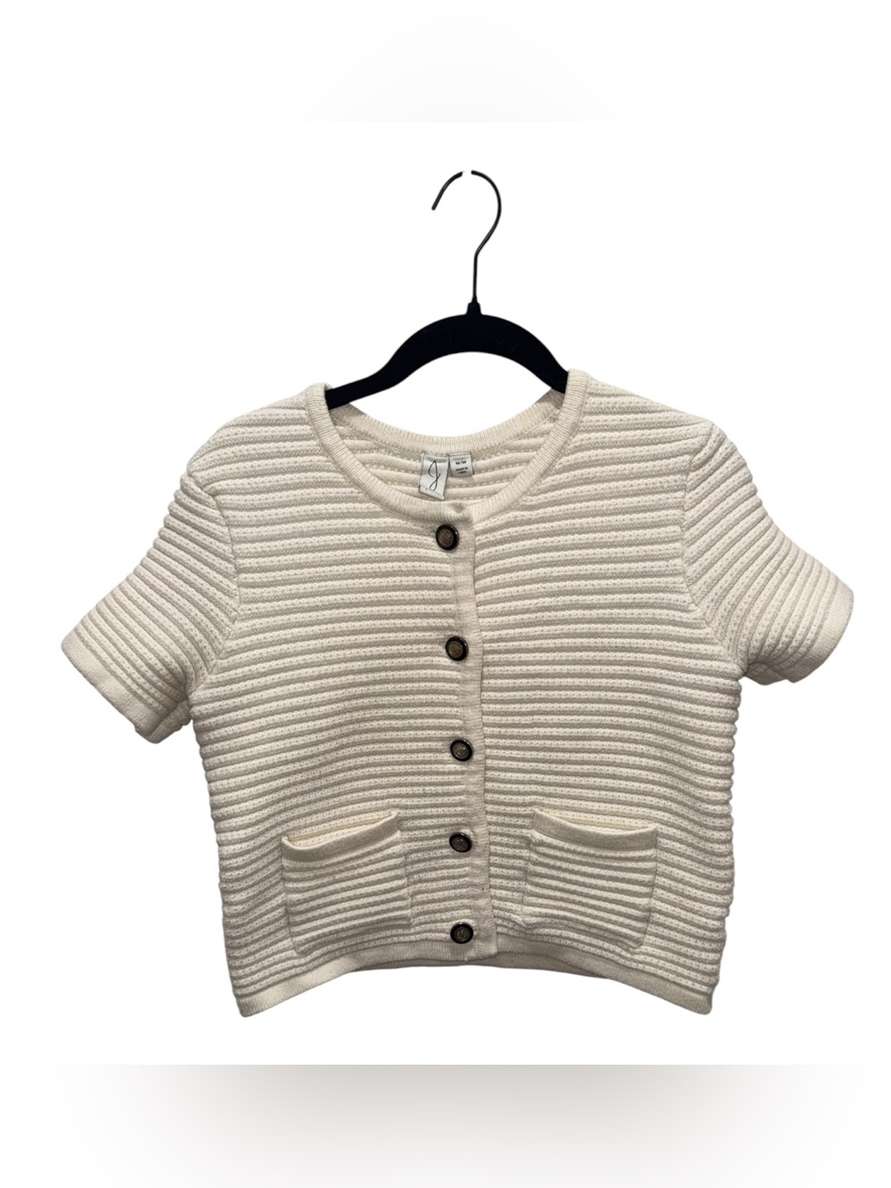 Anthropologie Joie Beige Textured Knit Button Front Sweater Top Medium capsule - Picture 3 of 6